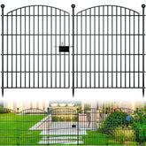 10 Panels Garden Fence Dog Fence Outdoor for Yard, 32in H x 23.6ft L Rustproof Metal Fencing with Ground Stakes | No Dig Animal Proof Containment for Pets/Rabbits | Durable Patio Security Panels