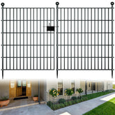 10 Panels Garden Fence Dog Fence Outdoor for Yard,32in H x 23.6ft L Rustproof Metal Fencing with Ground Stakes|No Dig Temporary Animal Proof Containment for Pets/Rabbits|Durable Patio Security Panels