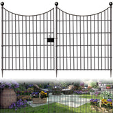 10 Panels Garden Fence Dog Fence Outdoor for Yard, 32in H x 23.6ft L Rustproof Metal Fencing with Ground Stakes | No Dig Animal Proof Containment for Pets/Rabbits | Durable Patio Security Panels