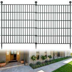 10 Panels Garden Fence Dog Fence Outdoor for Yard,32in H x 23.6ft L Rustproof Metal Fencing with Ground Stakes|No Dig Temporary Animal Proof Containment for Pets/Rabbits|Durable Patio Security Panels