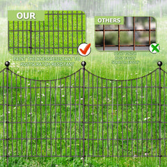10 Panels Garden Fence Dog Fence Outdoor for Yard, 32in H x 23.6ft L Rustproof Metal Fencing with Ground Stakes | No Dig Animal Proof Containment for Pets/Rabbits | Durable Patio Security Panels